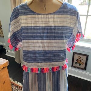 Boutique Andree by Unit Fringe Peplum Top 2X NWT